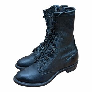 Victory motorcycle Womans 8M Leather Black Boots Heavy Duty union made in usa